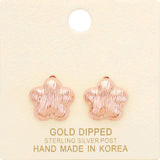Gold Dipped Flower Stud Earrings - Madeline Love - Flyclothing LLC