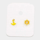 Anchor Ship Wheel Stud Earrings - Madeline Love - Flyclothing LLC