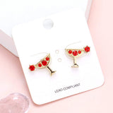 Stone Embellished Cocktail Stud Earrings - Madeline Love - Flyclothing LLC