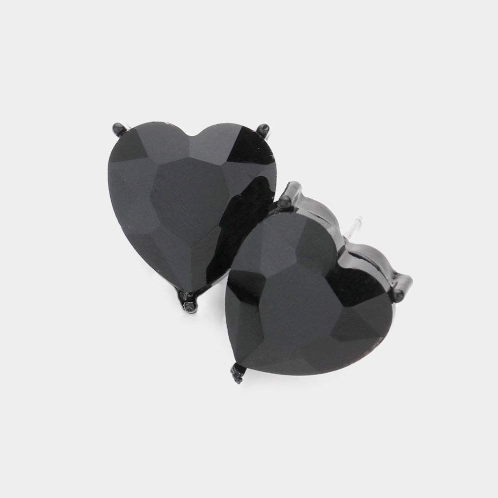 Heart Stone Evening Stud Earrings - Madeline Love - Flyclothing LLC