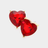 Heart Stone Evening Stud Earrings - Madeline Love - Flyclothing LLC