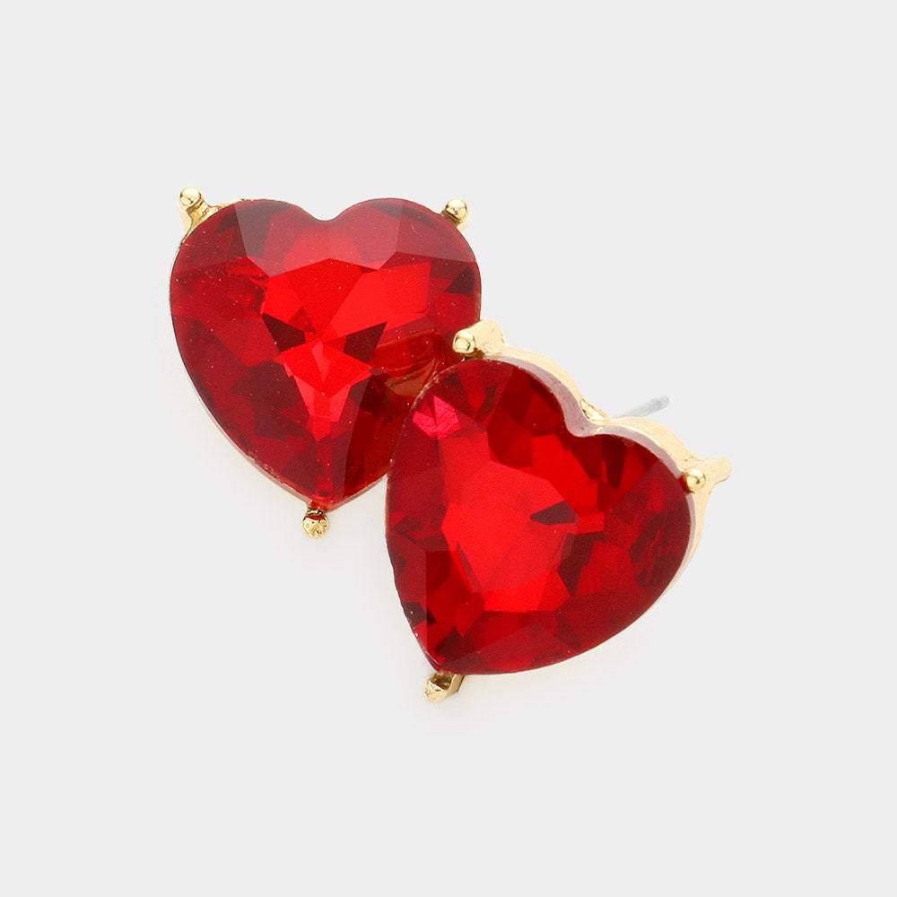 Heart Stone Evening Stud Earrings - Madeline Love - Flyclothing LLC