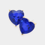 Heart Stone Evening Stud Earrings - Madeline Love - Flyclothing LLC