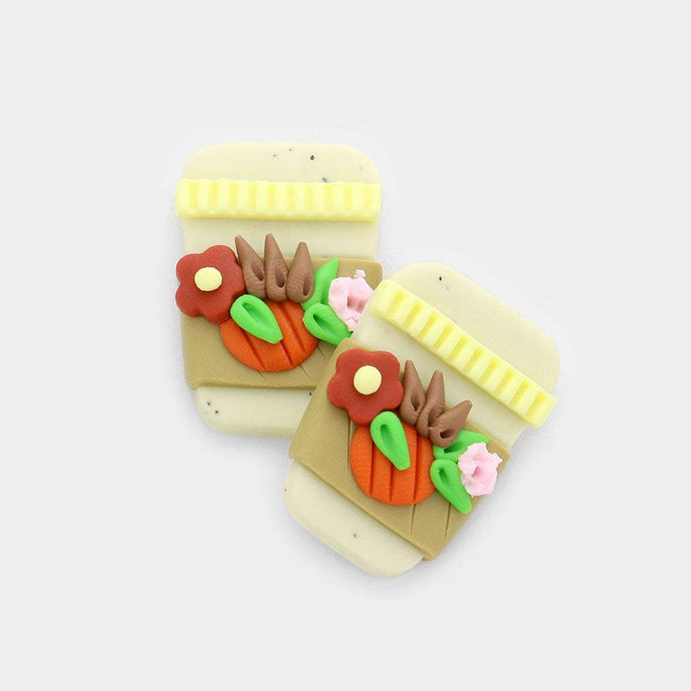 Polymer Clay Latte Stud Earrings - Madeline Love - Flyclothing LLC
