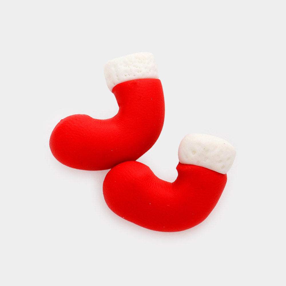Polymer Clay Christmas Socks Stud Earrings - Madeline Love - Flyclothing LLC