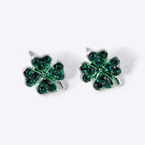 Crystal Paved Clover Stud Earrings - Madeline Love - Flyclothing LLC