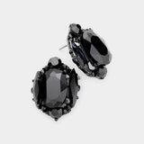 Emerald Cut Stone Accented Stud Evening Earrings - Madeline Love - Flyclothing LLC
