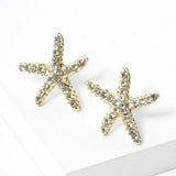 Crystal Starfish Stud Earrings - Madeline Love - Flyclothing LLC