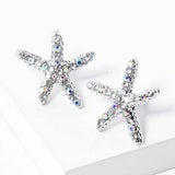 Crystal Starfish Stud Earrings - Madeline Love - Flyclothing LLC