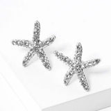 Crystal Starfish Stud Earrings - Madeline Love - Flyclothing LLC