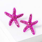 Crystal Starfish Stud Earrings - Madeline Love - Flyclothing LLC