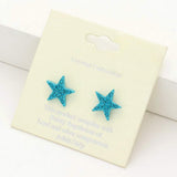 Rhinestone Embellished Star Stud Earrings - Madeline Love - Flyclothing LLC