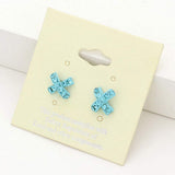 Rhinestone Embellished Crisscross Stud Earrings - Madeline Love - Flyclothing LLC