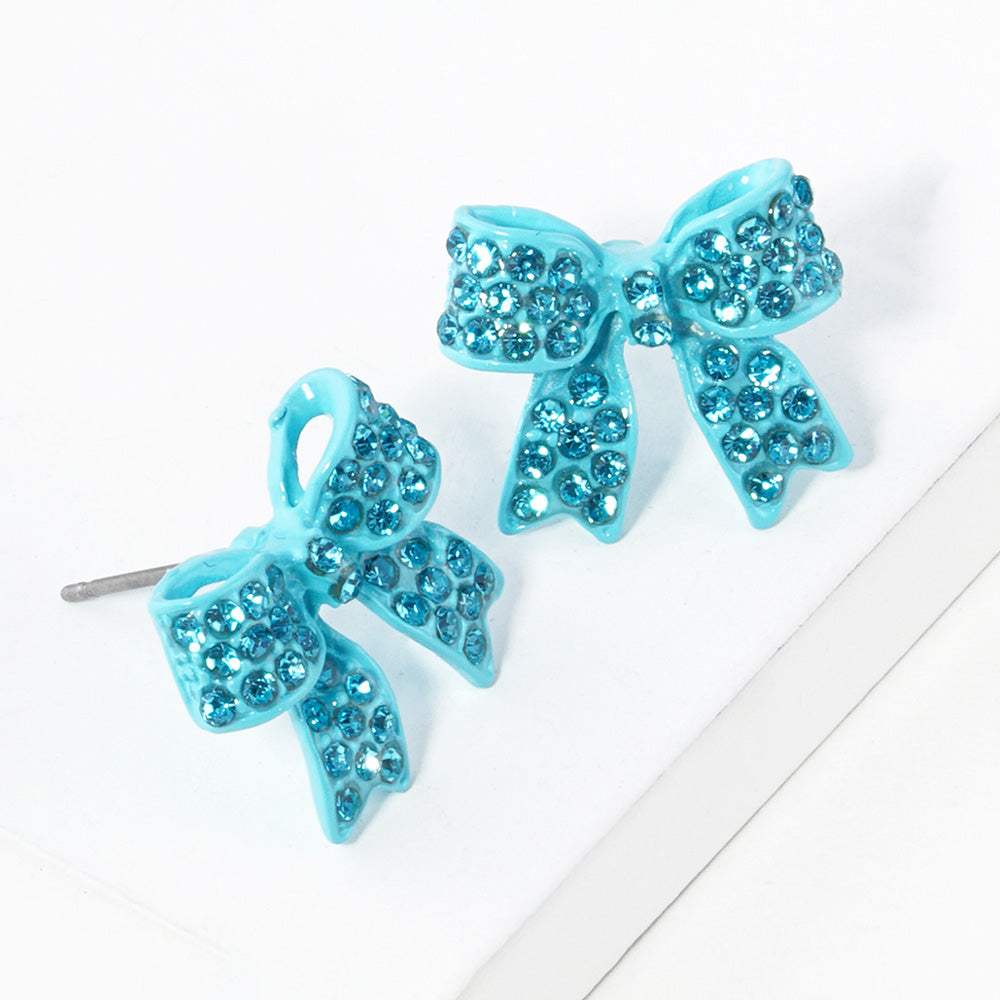 Pave bow stud earrings - Madeline Love - Flyclothing LLC