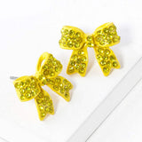 Pave bow stud earrings - Madeline Love - Flyclothing LLC