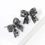 Pave bow stud earrings - Madeline Love - Flyclothing LLC