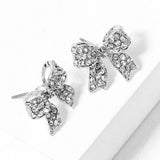 Pave bow stud earrings - Madeline Love - Flyclothing LLC