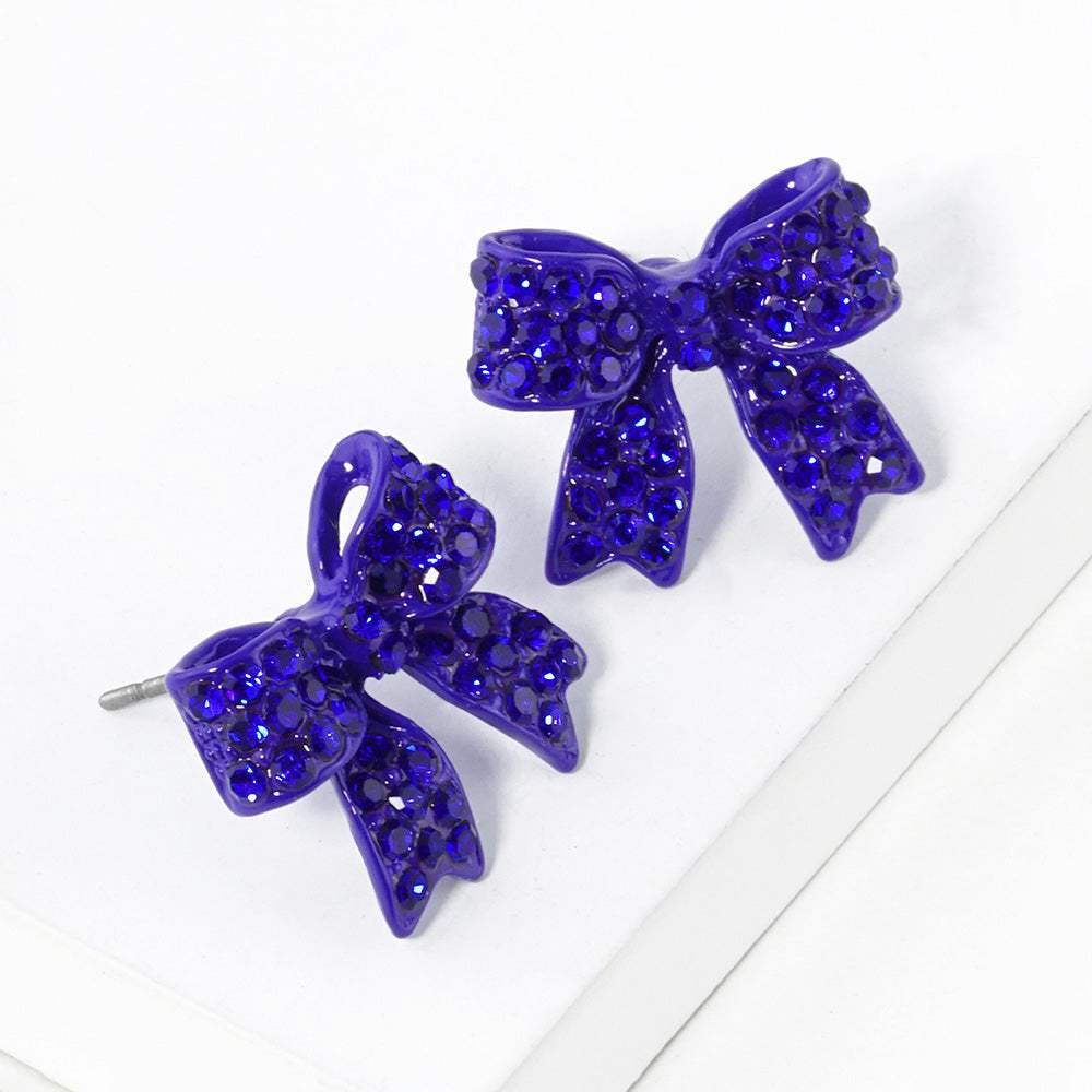 Pave bow stud earrings - Madeline Love - Flyclothing LLC