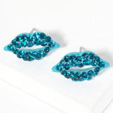 Crystal Rhinestone Paved Lips Stud Earrings - Madeline Love - Flyclothing LLC