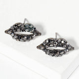 Crystal Rhinestone Paved Lips Stud Earrings - Madeline Love - Flyclothing LLC