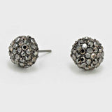 Crystal Pave Round Dome Stud Earrings - Madeline Love - Flyclothing LLC