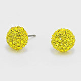 Crystal Pave Round Dome Stud Earrings - Madeline Love - Flyclothing LLC