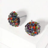 Crystal PaveD Round Dome Stud Earrings - Madeline Love - Flyclothing LLC