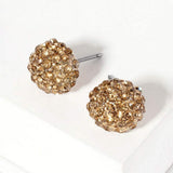 Crystal PaveD Round Dome Stud Earrings - Madeline Love - Flyclothing LLC