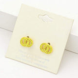 Rhinestone Embellished Double Open Circle Link Stud Earrings - Madeline Love - Flyclothing LLC