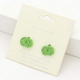 Rhinestone Embellished Double Open Circle Link Stud Earrings - Madeline Love - Flyclothing LLC