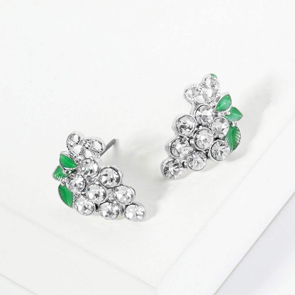 Crystal Grape Cluster Stud Earrings - Madeline Love - Flyclothing LLC