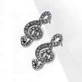 Crystal Paved Treble Clef Stud Earrings - Madeline Love - Flyclothing LLC