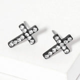 Crystal Cross Stud Earrings - Madeline Love - Flyclothing LLC