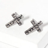 Crystal Cross Stud Earrings - Madeline Love - Flyclothing LLC