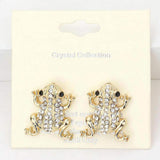 Crystal Pave Frog Stud Earrings - Madeline Love - Flyclothing LLC