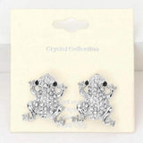 Crystal Pave Frog Stud Earrings - Madeline Love - Flyclothing LLC