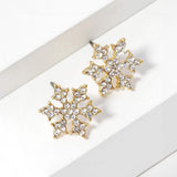 Crystal Paved Snowflake Stud Earrings - Madeline Love - Flyclothing LLC