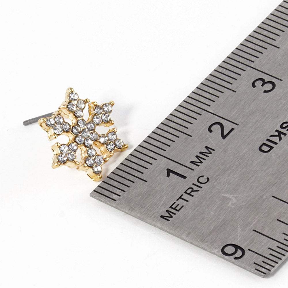 Crystal Paved Snowflake Stud Earrings - Madeline Love - Flyclothing LLC