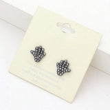 Rhinestone Paved Hand Stud Earrings - Madeline Love - Flyclothing LLC
