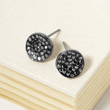 Crystal Pave Round Disc Stud Earrings - Madeline Love - Flyclothing LLC
