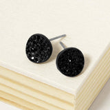 Crystal Pave Round Disc Stud Earrings - Madeline Love - Flyclothing LLC