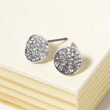 Crystal Pave Round Disc Stud Earrings - Madeline Love - Flyclothing LLC