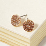 Crystal Pave Round Disc Stud Earrings - Madeline Love - Flyclothing LLC