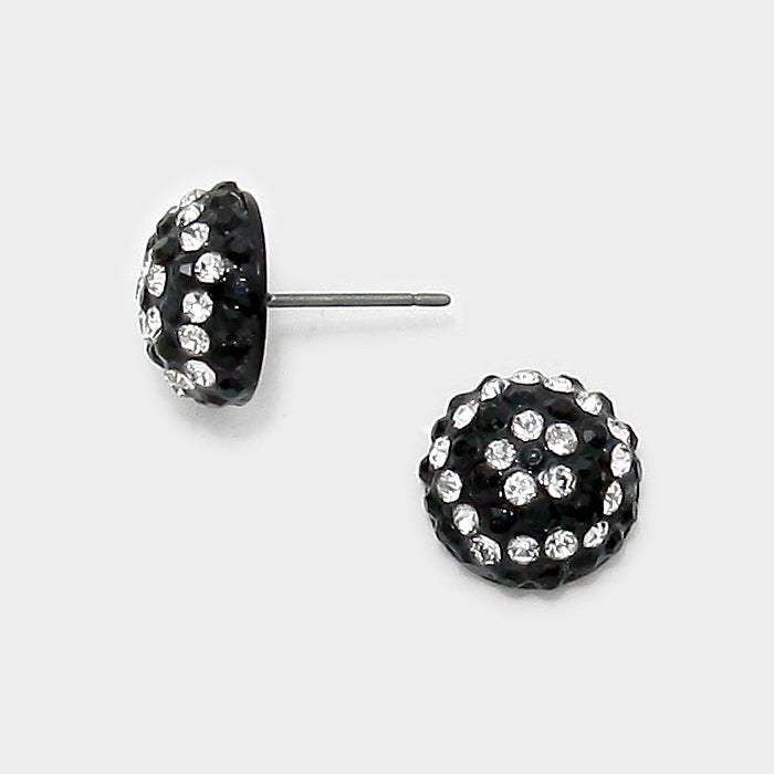 Crystal shamballa dome stud earrings - Madeline Love - Flyclothing LLC