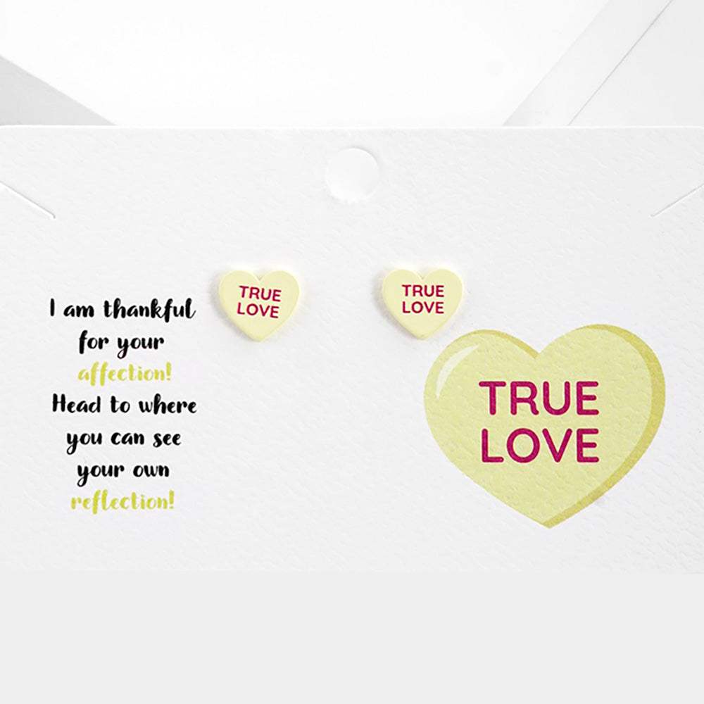 Ture Love Message Heart Stud Earrings - Madeline Love - Flyclothing LLC