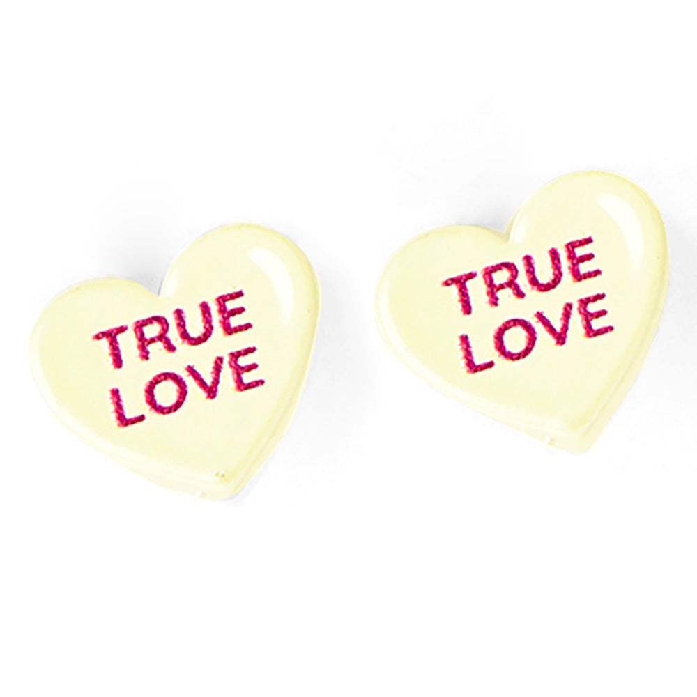 Ture Love Message Heart Stud Earrings - Madeline Love - Flyclothing LLC