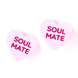 Soul Mate Message Heart Stud Earrings - Madeline Love - Flyclothing LLC