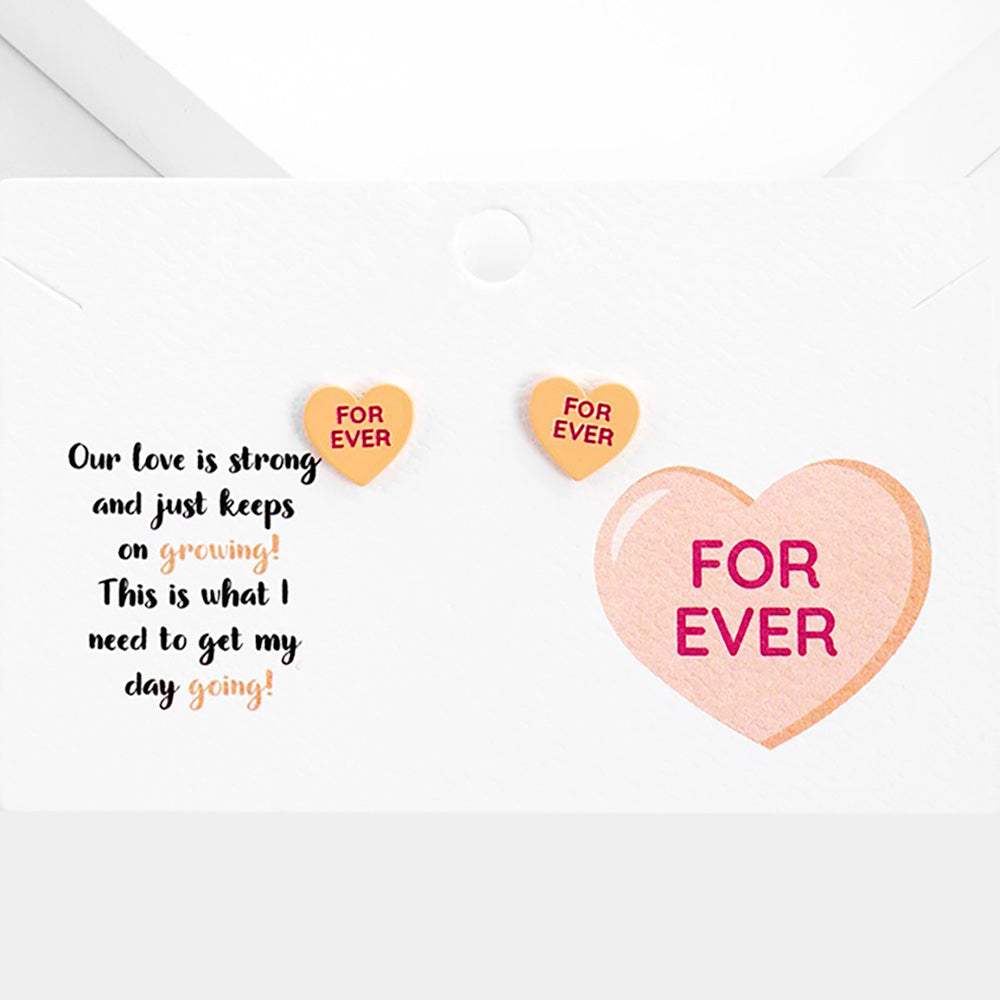 Forever Message Heart Stud Earrings - Madeline Love - Flyclothing LLC