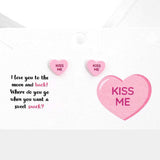Kiss Me Message Heart Stud Earrings - Madeline Love - Flyclothing LLC