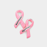 Enamel Pink Ribbon Stud Earrings - Madeline Love - Flyclothing LLC